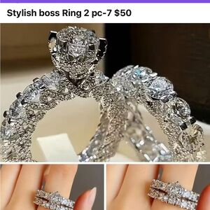 Elegant Silver Women's Ring Set